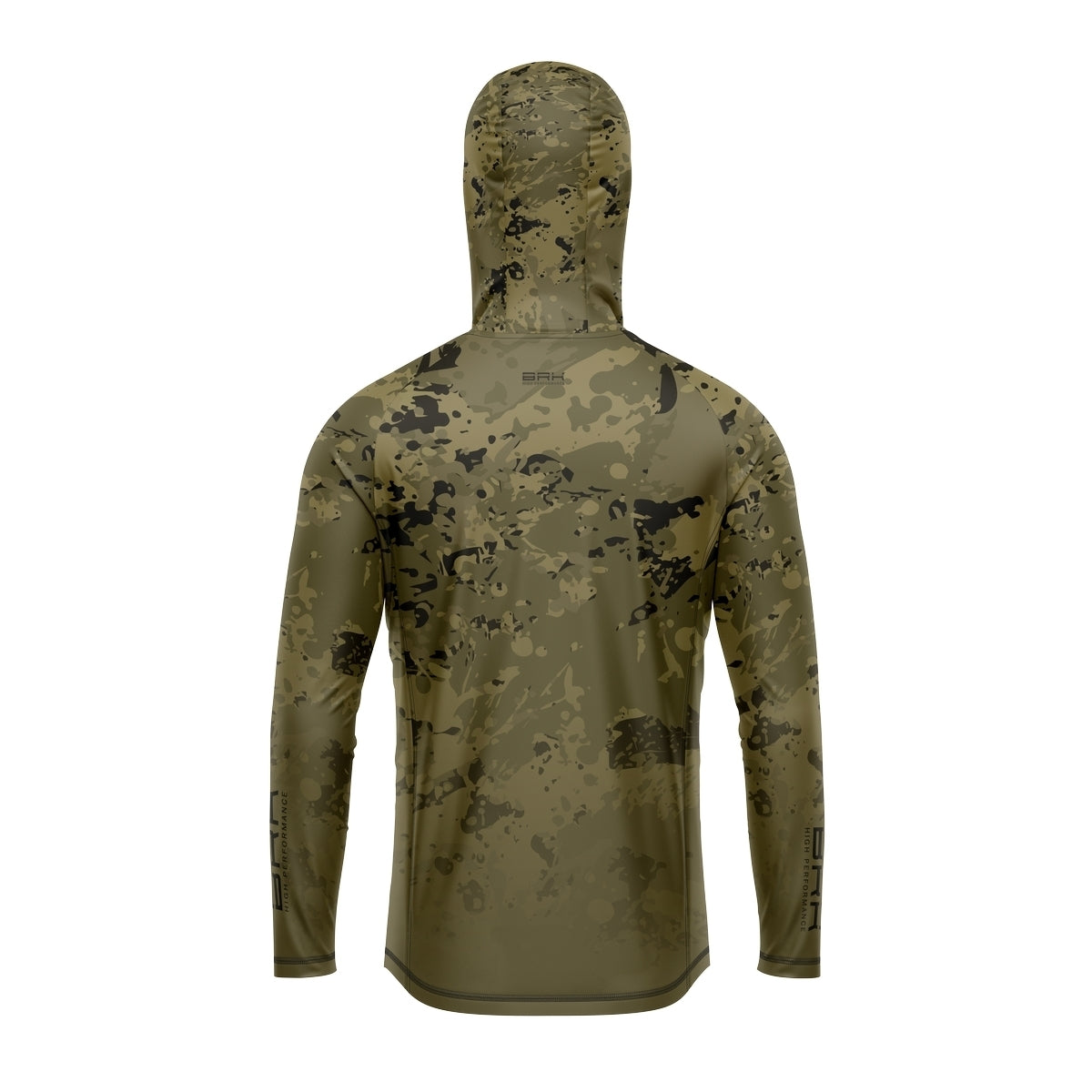 Camisa de Pesca com Capuz Brk Camuflado Verde com Proteção Solar UV50+ - Brk Fishing