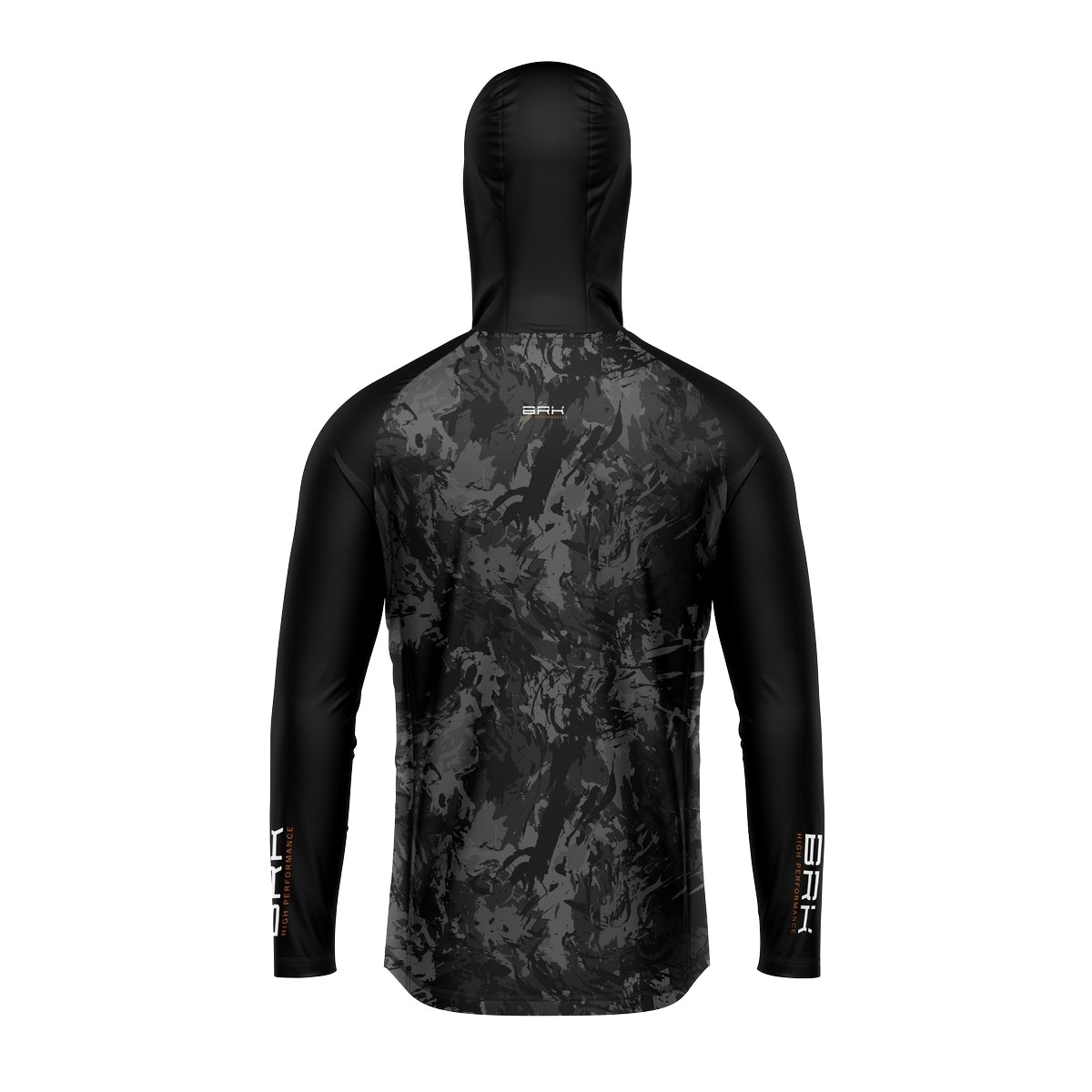 Camisa de Pesca com Capuz Brk Preta Camuflada com Proteção Solar UV50+ - Brk Fishing