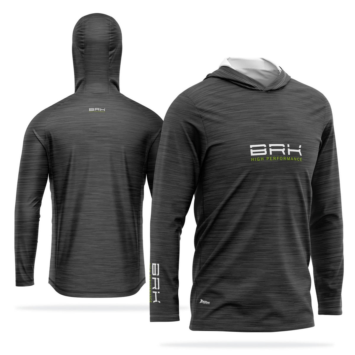 Camisa de Pesca com Capuz Brk Mescla Cinza com Proteção Solar UV50+ - Brk Fishing