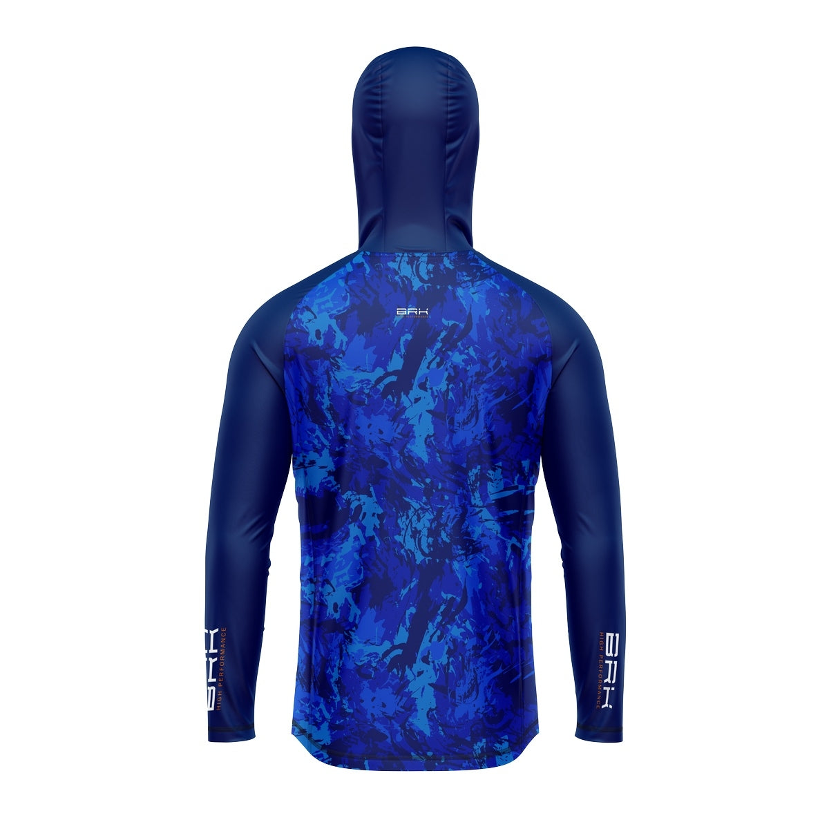 Camisa de Pesca com Capuz Brk Camuflado Azul com Proteção Solar UV50+ - Brk Fishing
