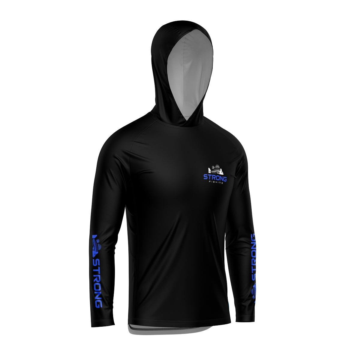 Camisa de Pesca com Capuz Brk Strong Fishing Azul com Proteção Solar UV50+ - Brk Fishing