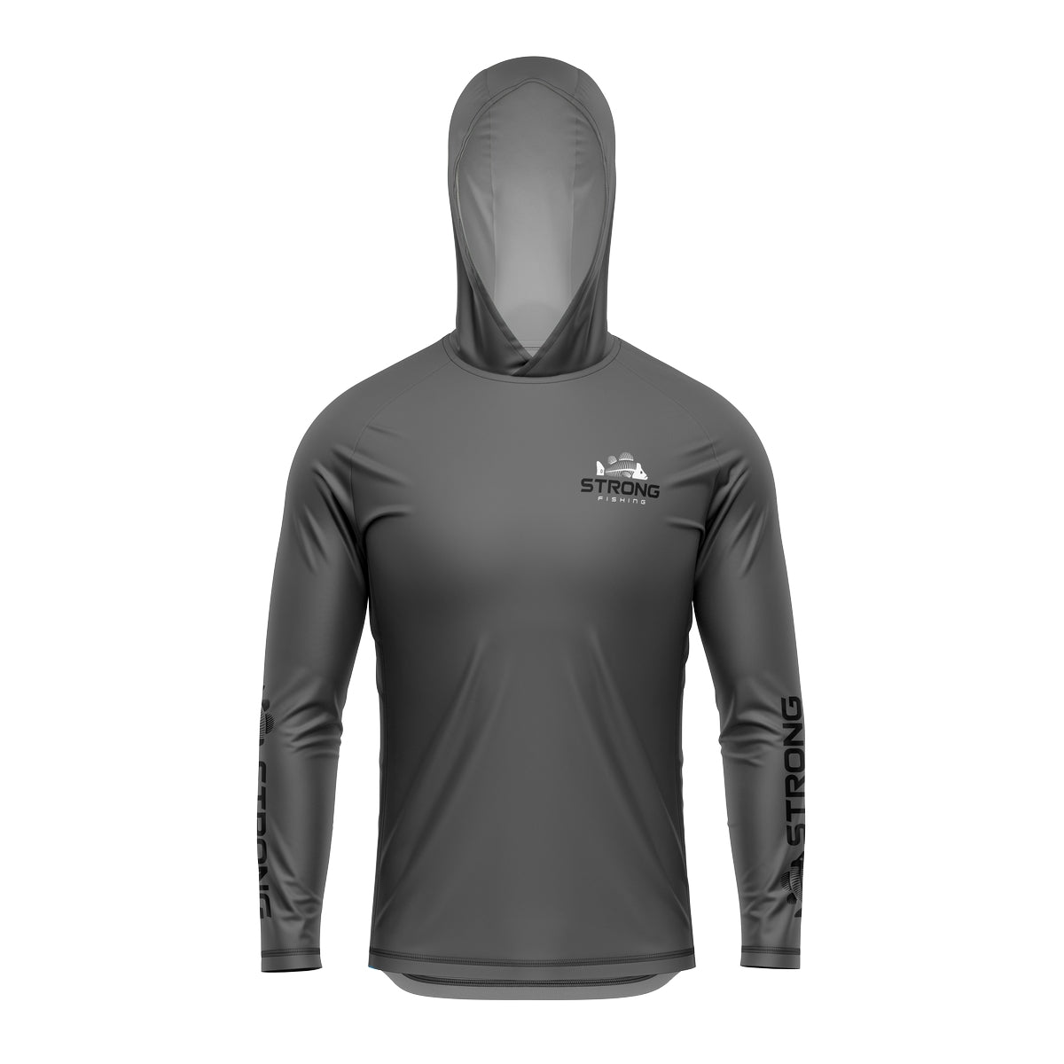 Camisa de Pesca com Capuz Brk Strong Fishing Cinza com Proteção Solar UV50+ - Brk Fishing