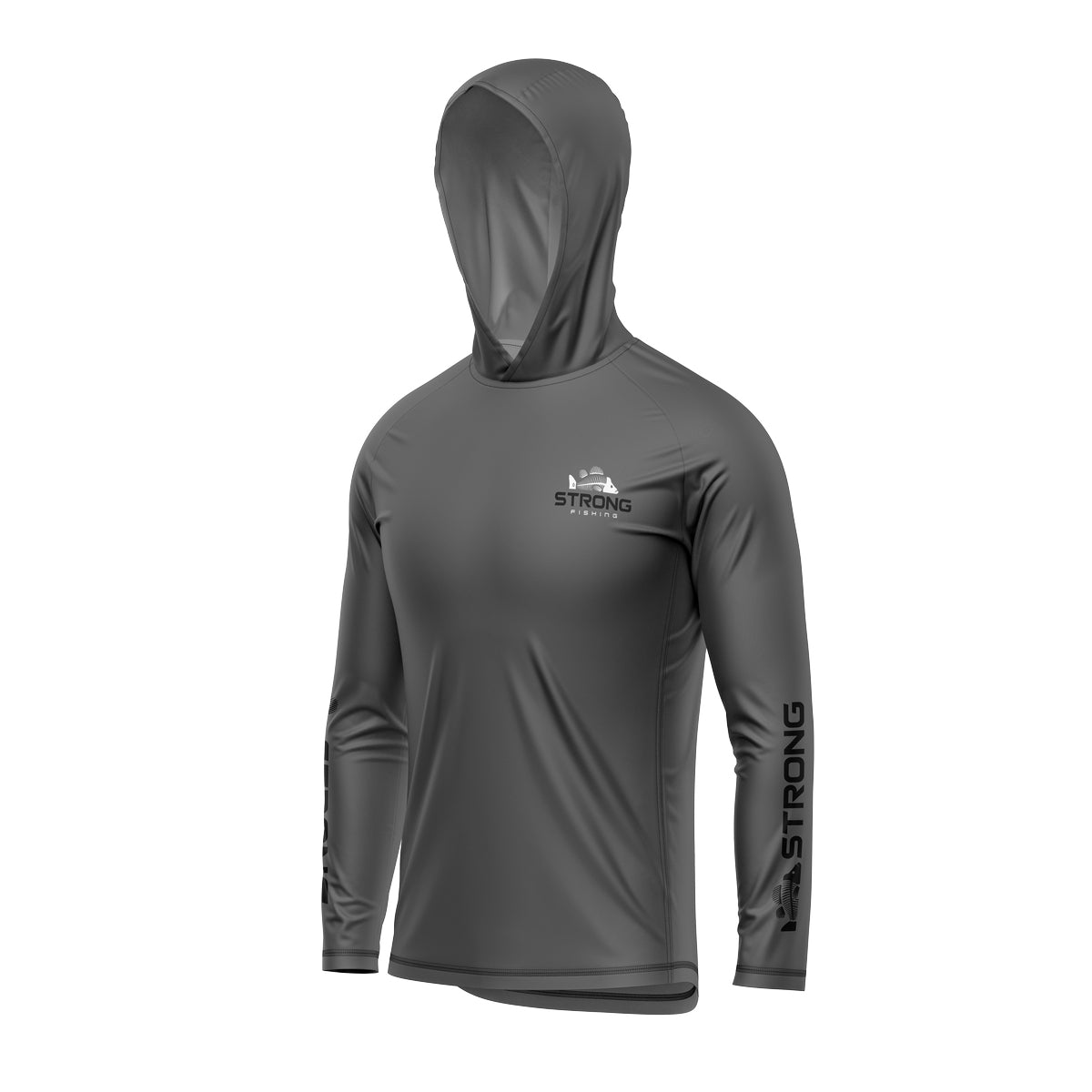 Camisa de Pesca com Capuz Brk Strong Fishing Cinza com Proteção Solar UV50+ - Brk Fishing