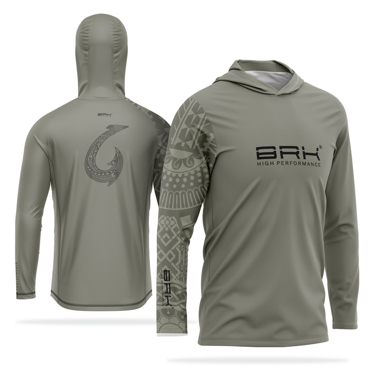 Camisa de Pesca com Capuz Brk Maori Taupe Gray com Proteção Solar UV50+ - Brk Fishing