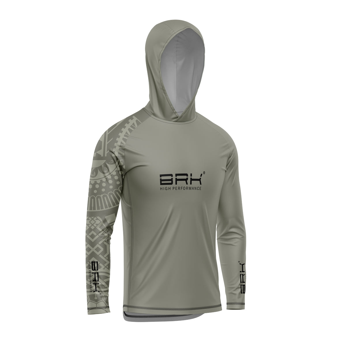 Camisa de Pesca com Capuz Brk Maori Taupe Gray com Proteção Solar UV50+ - Brk Fishing