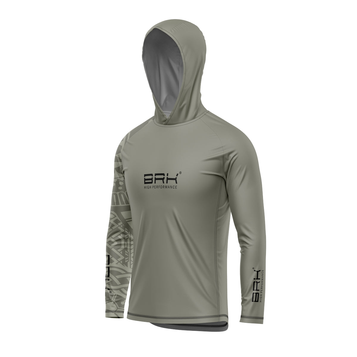 Camisa de Pesca com Capuz Brk Maori Taupe Gray com Proteção Solar UV50+ - Brk Fishing