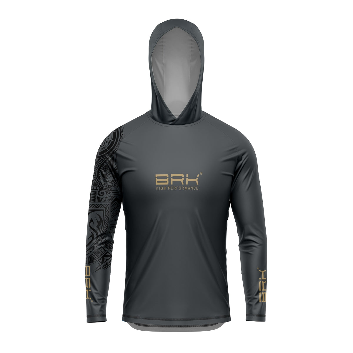 Camisa de Pesca com Capuz Brk Cinza Sport Gear com Proteção Solar UV50+ - Brk Fishing