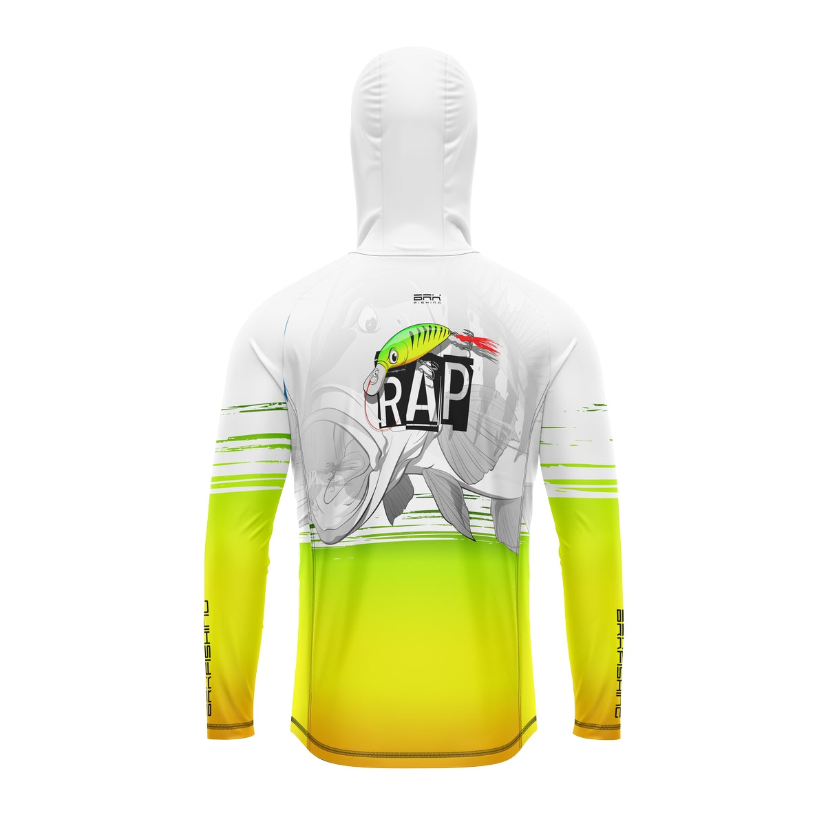 Camisa de Pesca com Capuz Brk Branca e Verde Brk XRAP com Proteção Solar UV50+ - Brk Fishing
