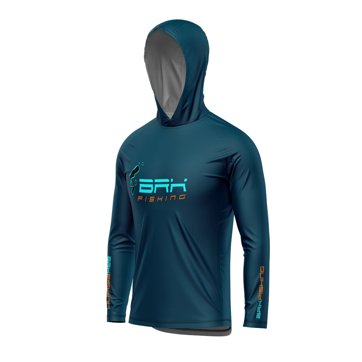 Camisa de Pesca com Capuz Brk Azul Brk Tucunaré Açu com Proteção Solar UV50+ - Brk Fishing