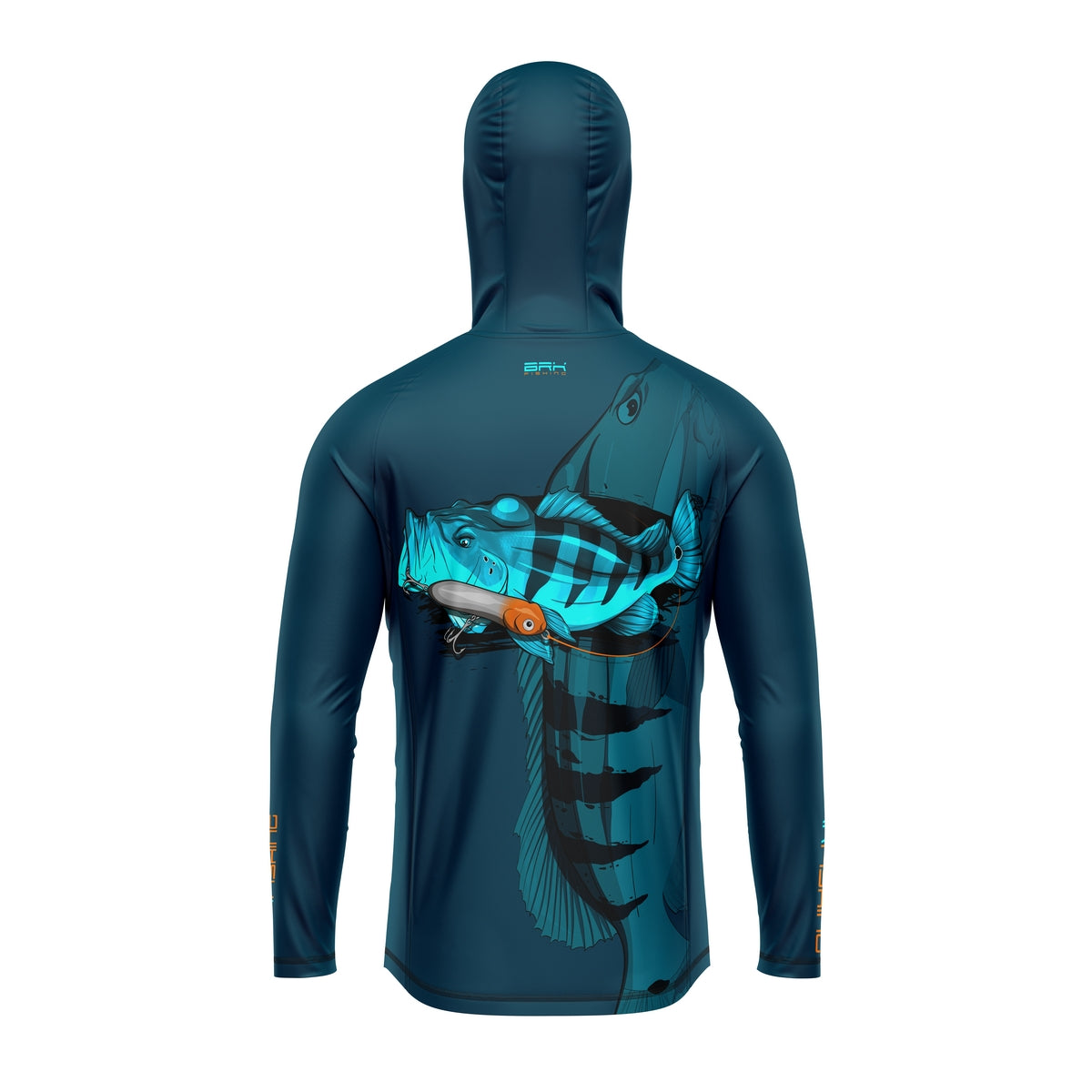 Camisa de Pesca com Capuz Brk Azul Brk Tucunaré Açu com Proteção Solar UV50+ - Brk Fishing