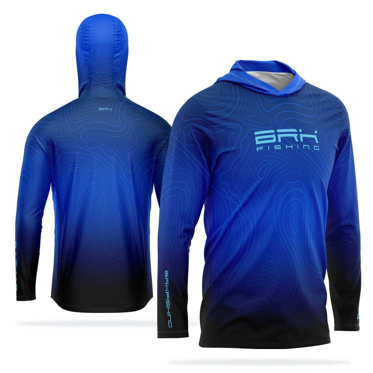 Camisa de Pesca com Capuz Brk Azul Ocean com Proteção Solar UV50+ - Brk Fishing