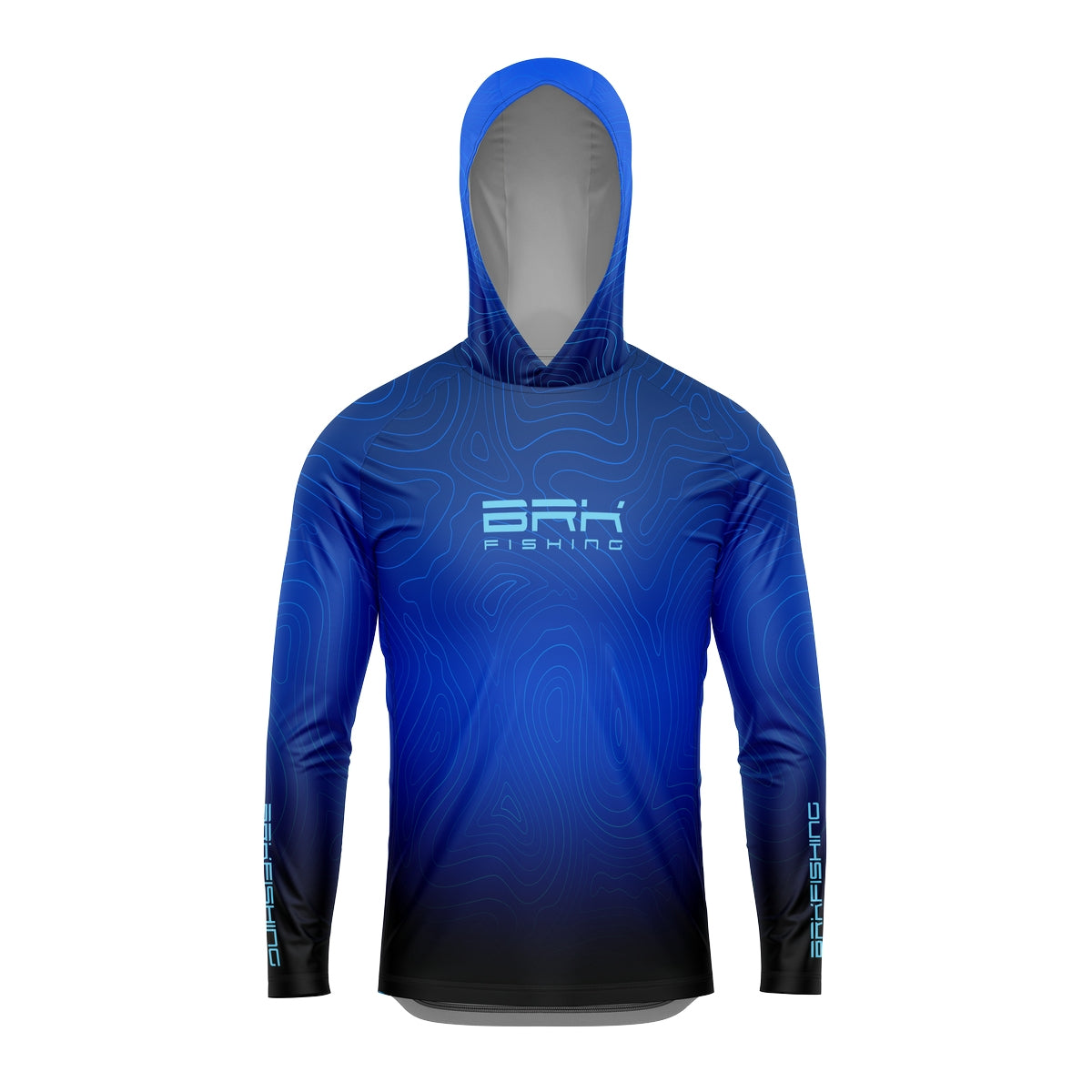 Camisa de Pesca com Capuz Brk Azul Ocean com Proteção Solar UV50+ - Brk Fishing