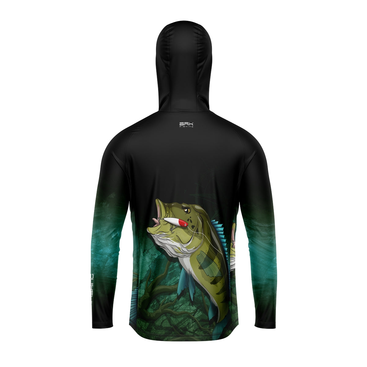 Camisa de Pesca com Capuz Brk Preta e Verde Brk Tucunaré Azul com Proteção Solar UV50+ - Brk Fishing