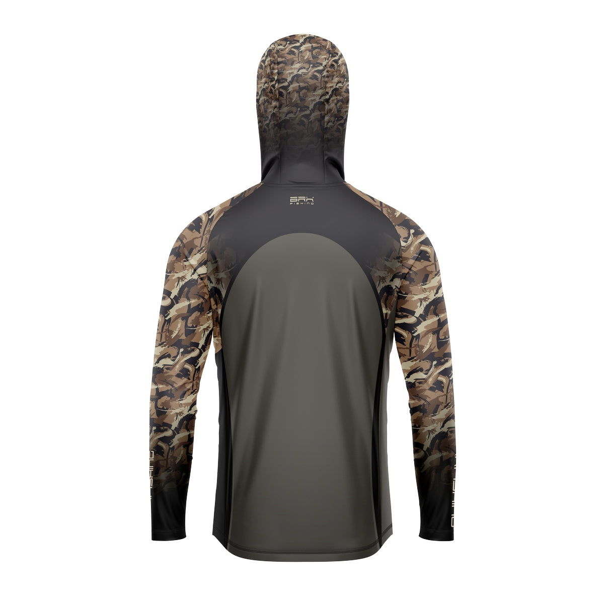 Camisa de Pesca com Capuz Brk Cinza e Real Tree Camuflado com Proteção Solar UV50+ - Brk Fishing