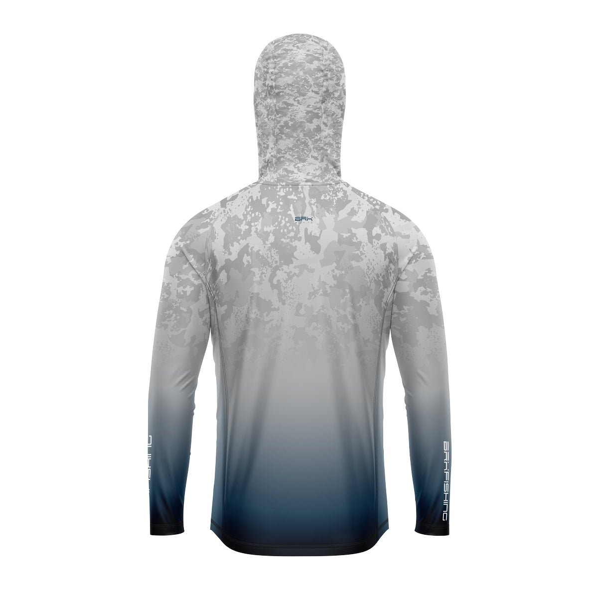 Camisa de Pesca com Capuz Brk Branco Camuflado e Azul com Proteção Solar UV50+ - Brk Fishing