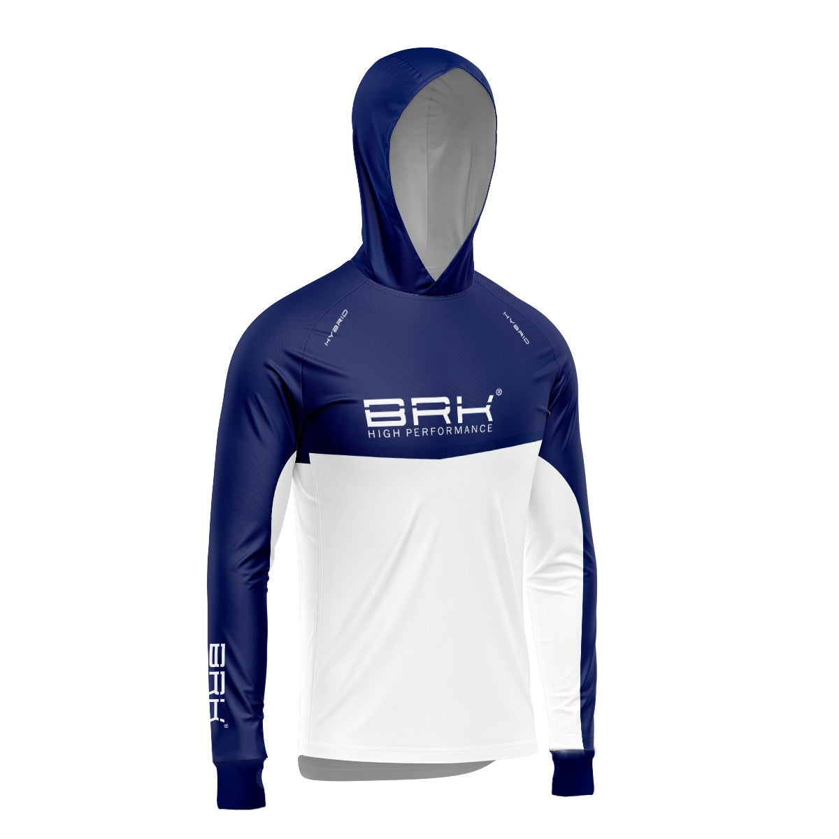 Camisa de Pesca Brk com Capuz Hybrid Blue Fishing com Proteção Solar UV50+ Envio Imediato Brk Fishing