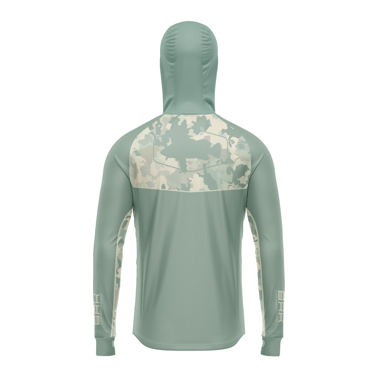 Camisa de Pesca Brk com Capuz Hybrid Camu Selva com Proteção Solar UV50+ Envio Imediato Brk Fishing