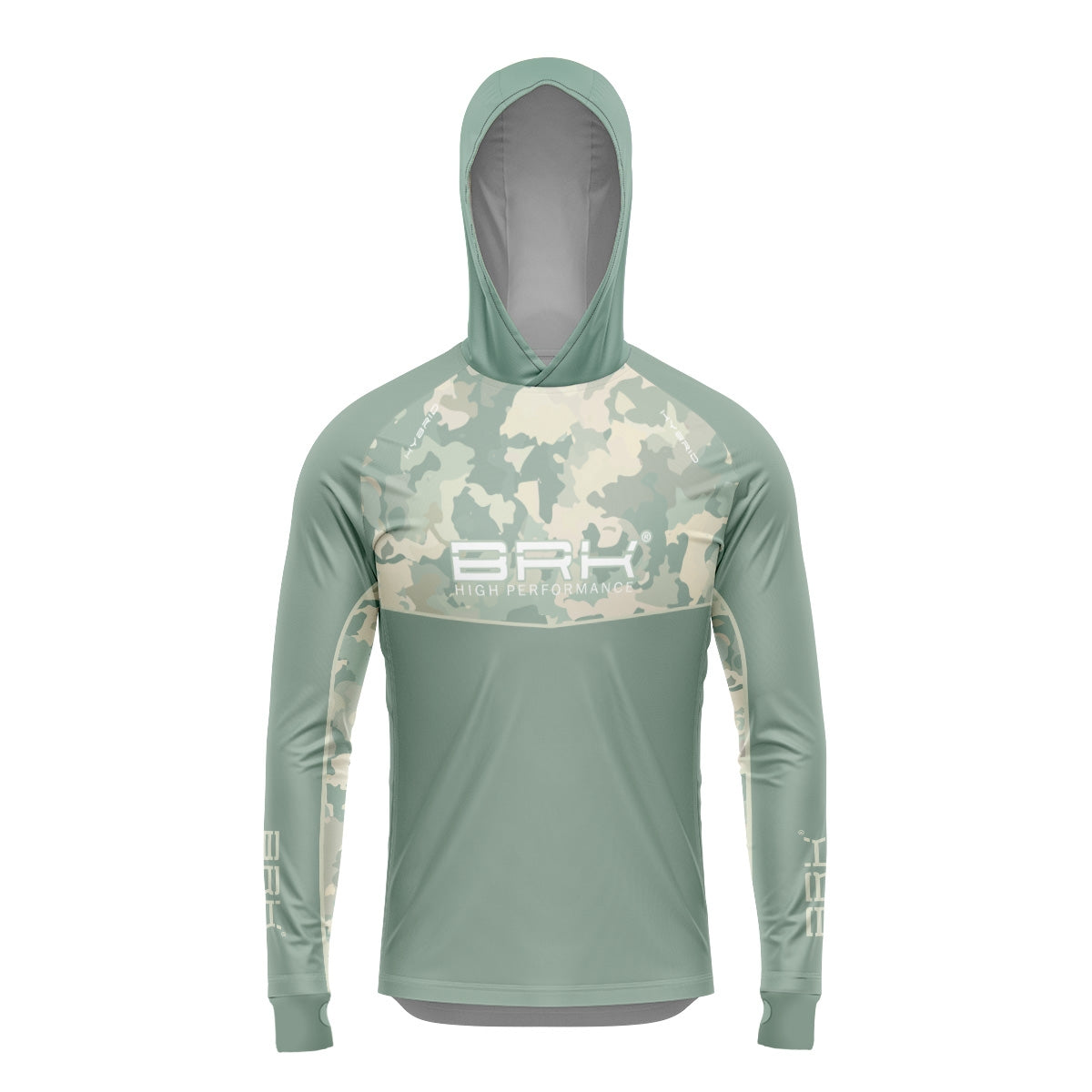 Camisa de Pesca Brk com Capuz Hybrid Camu Selva com Proteção Solar UV50+ Envio Imediato Brk Fishing