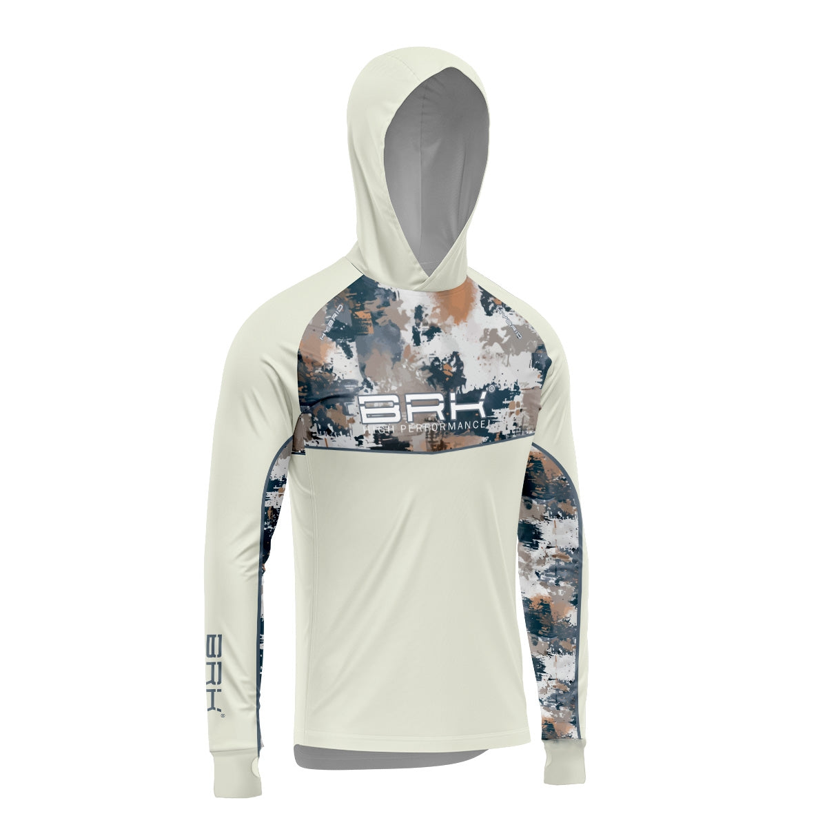 Camisa de Pesca Brk com Capuz Hybrid Camuflagem Fishing com Proteção Solar UV50+ Envio Imediato Brk Fishing