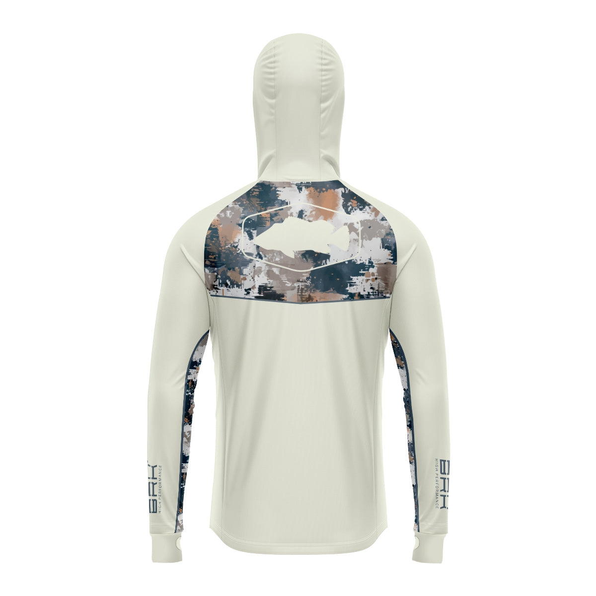 Camisa de Pesca Brk com Capuz Hybrid Camuflagem Fishing com Proteção Solar UV50+ Envio Imediato Brk Fishing