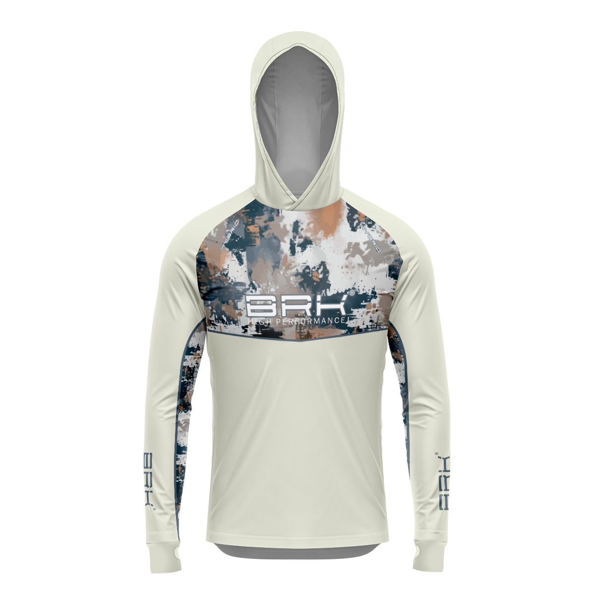 Camisa de Pesca Brk com Capuz Hybrid Camuflagem Fishing com Proteção Solar UV50+ Envio Imediato Brk Fishing