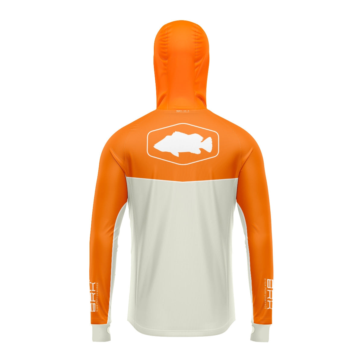 Camisa de Pesca Brk com Capuz Hybrid Laranja com Proteção Solar UV50+ Envio Imediato Brk Fishing