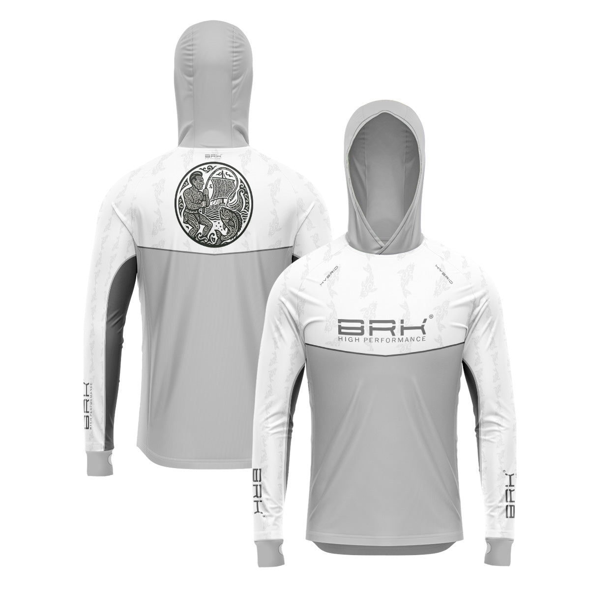 Camisa de Pesca Brk com Capuz Hybrid Maori Vicking com Proteção Solar UV50+ Envio Imediato Brk Fishing