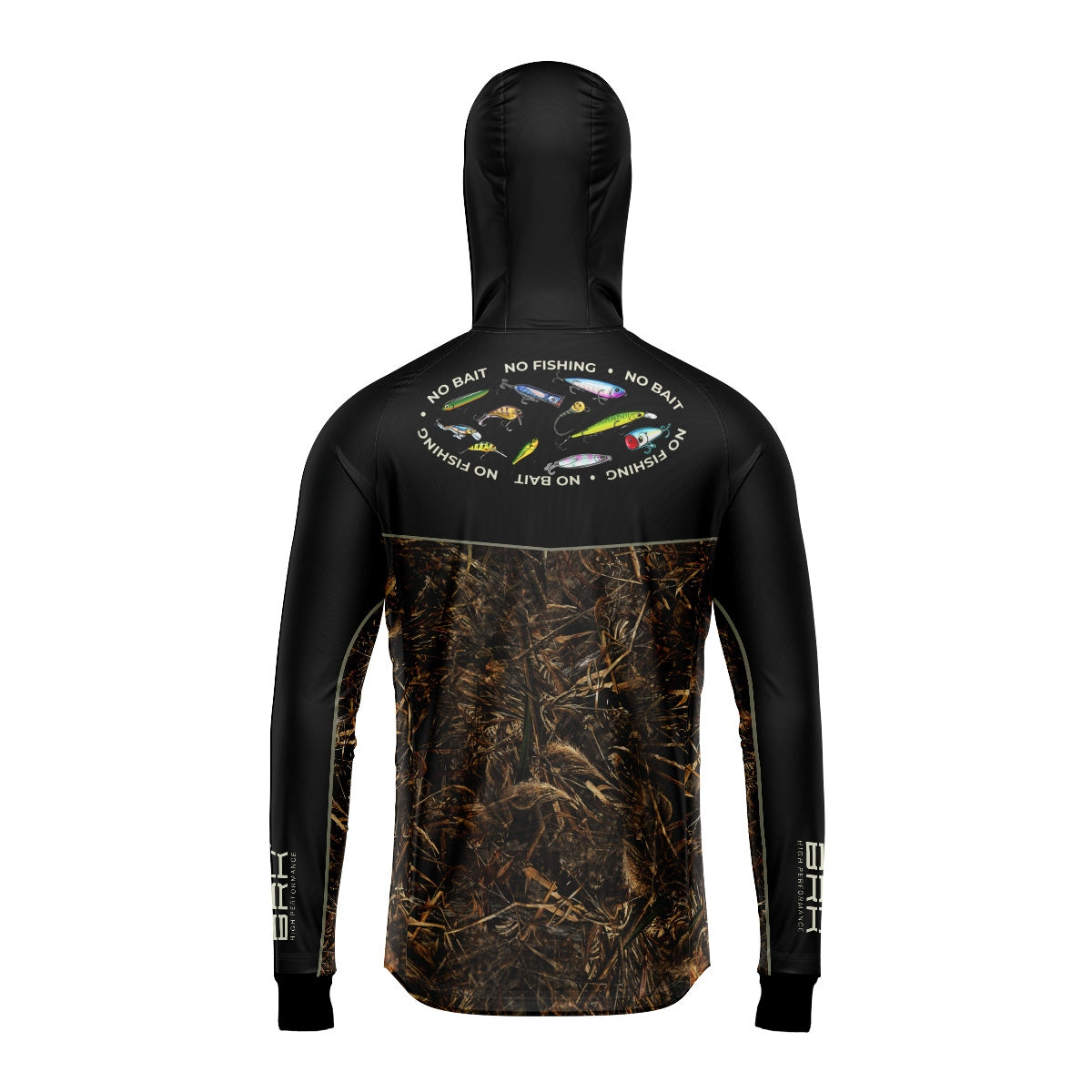 Camisa de Pesca Brk com Capuz Hybrid No Bait No Fishing com Proteção Solar UV50+ Envio Imediato Brk Fishing