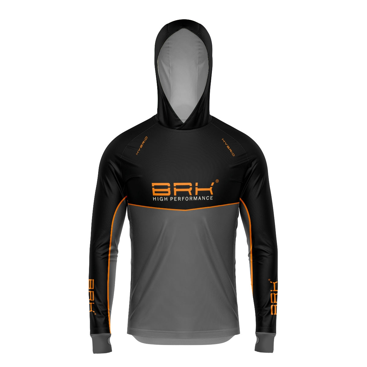 Camisa de Pesca Brk com Capuz Hybrid Real Preto Black Fishing com Proteção Solar UV50+ Envio Imediato Brk Fishing