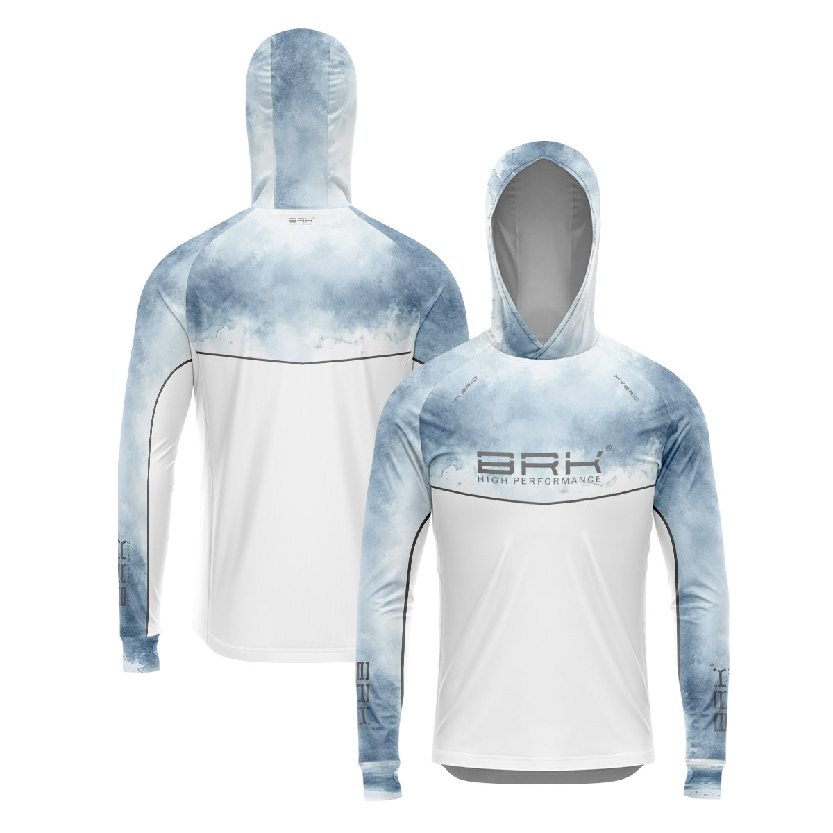 Camisa de Pesca Brk com Capuz Hybrid Snow com Proteção Solar UV50+ Envio Imediato Brk Fishing