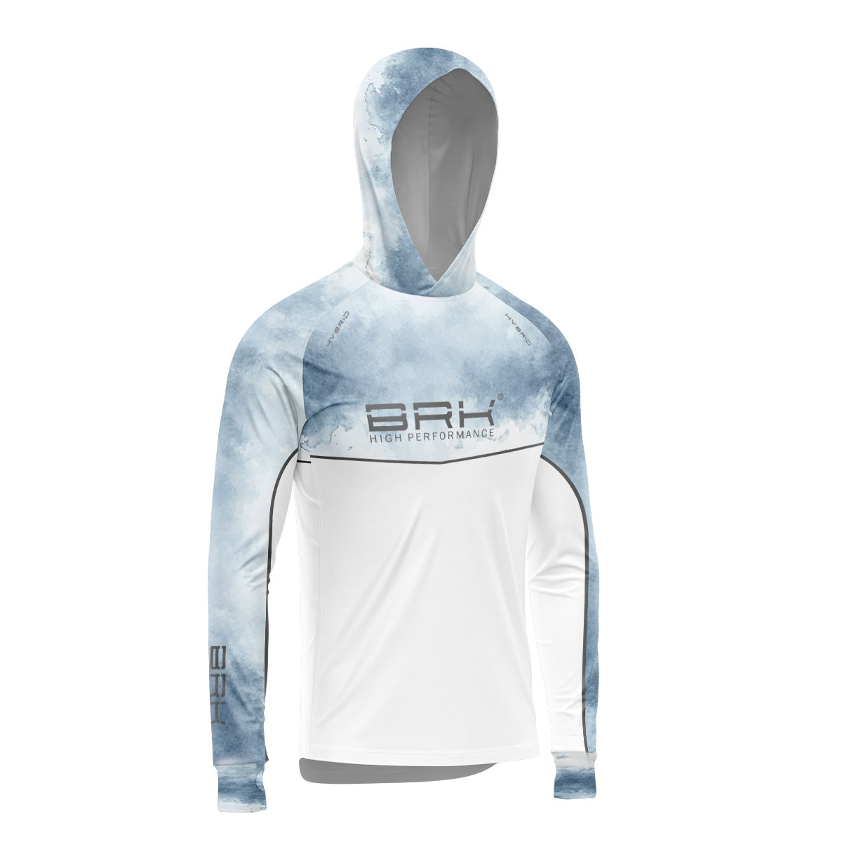 Camisa de Pesca Brk com Capuz Hybrid Snow com Proteção Solar UV50+ Envio Imediato Brk Fishing