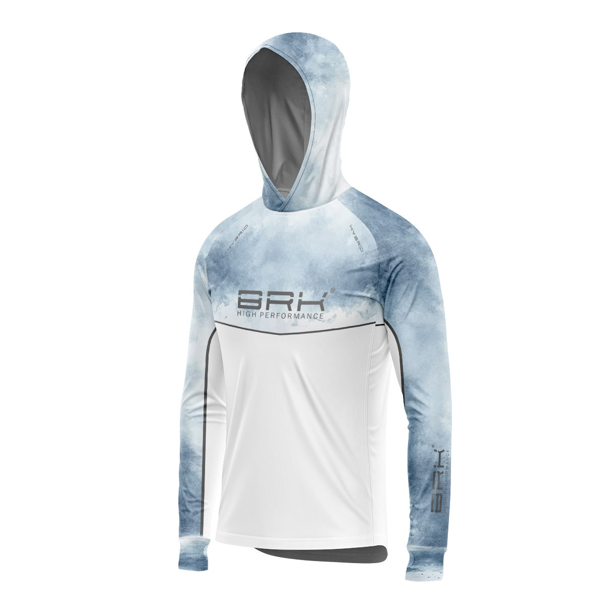 Camisa de Pesca Brk com Capuz Hybrid Snow com Proteção Solar UV50+ Envio Imediato Brk Fishing