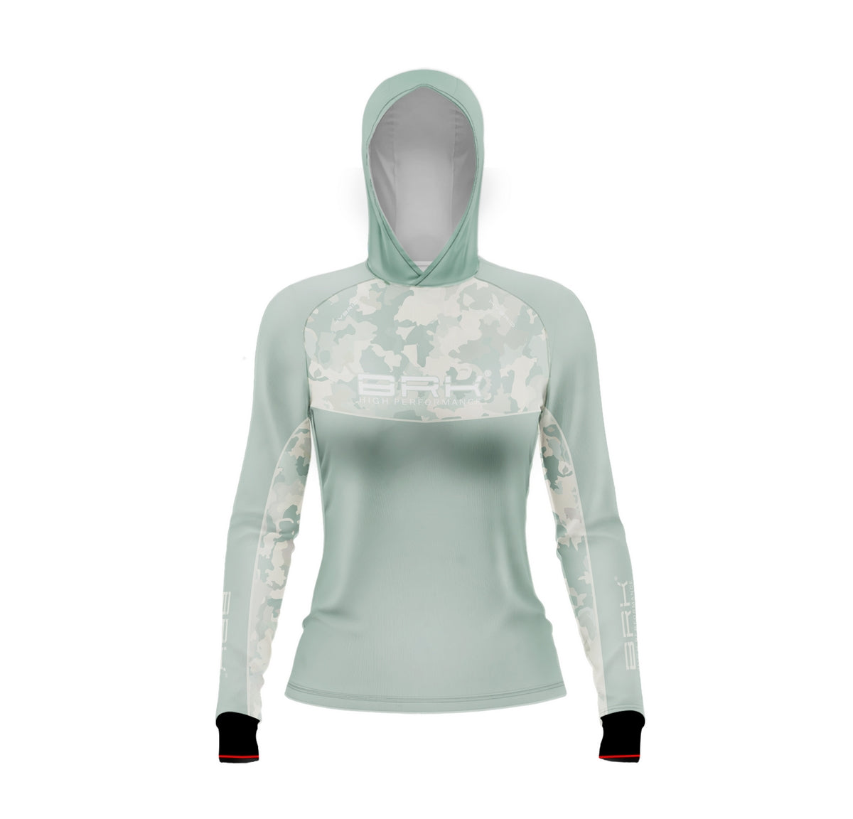 Camisa de Pesca Feminina Brk com Capuz Hybrid Camu Selva com Proteção Solar UV50+ Brk Fishing