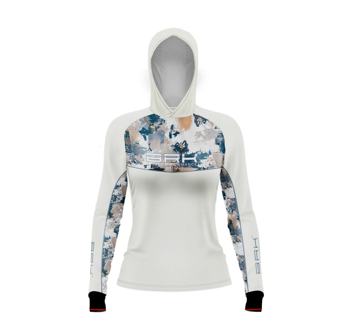 Camisa de Pesca Feminina Brk com Capuz Hybrid Camuflagem Fishing com Proteção Solar UV50+ Brk Fishing