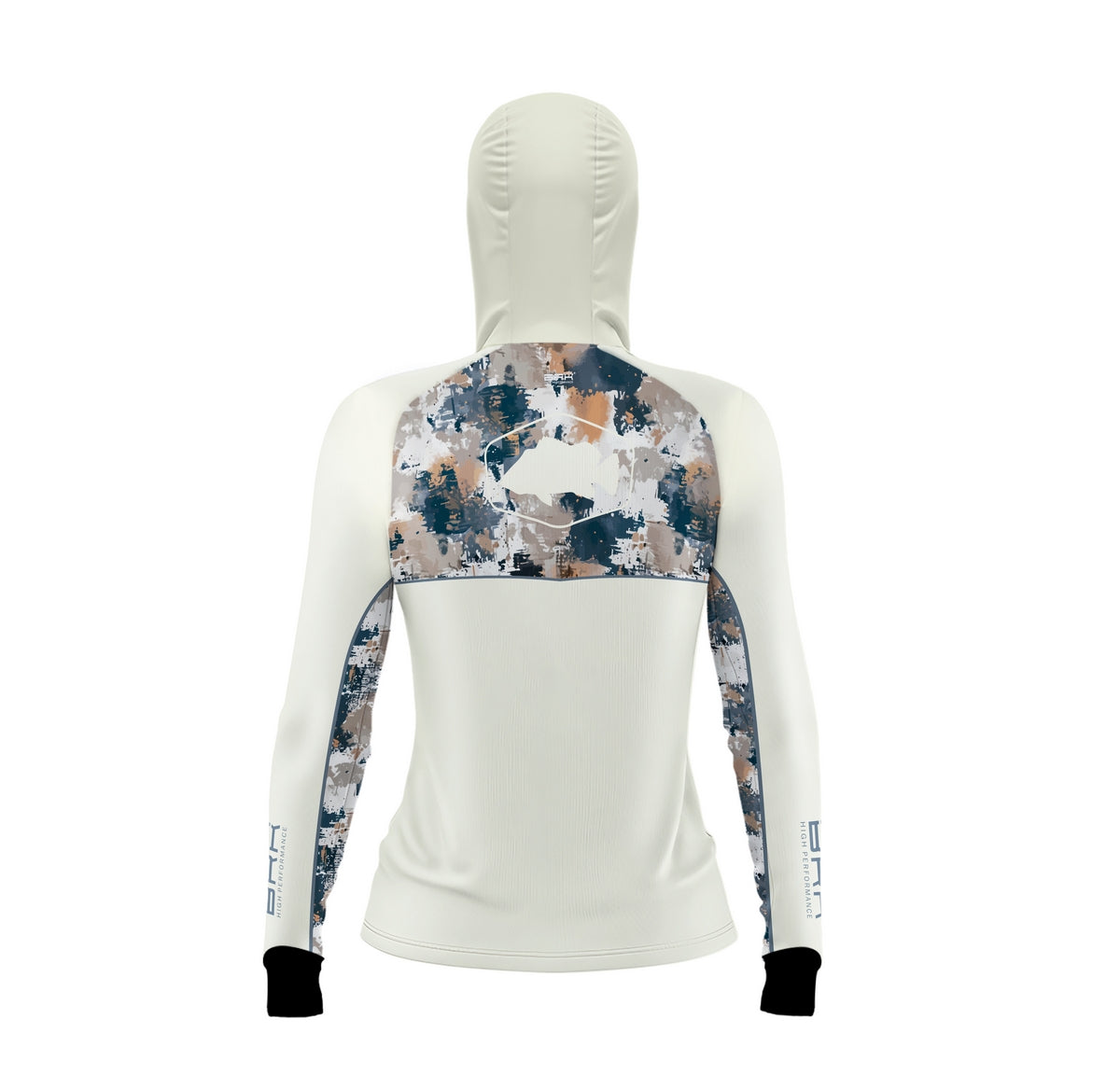 Camisa de Pesca Feminina Brk com Capuz Hybrid Camuflagem Fishing com Proteção Solar UV50+ Brk Fishing