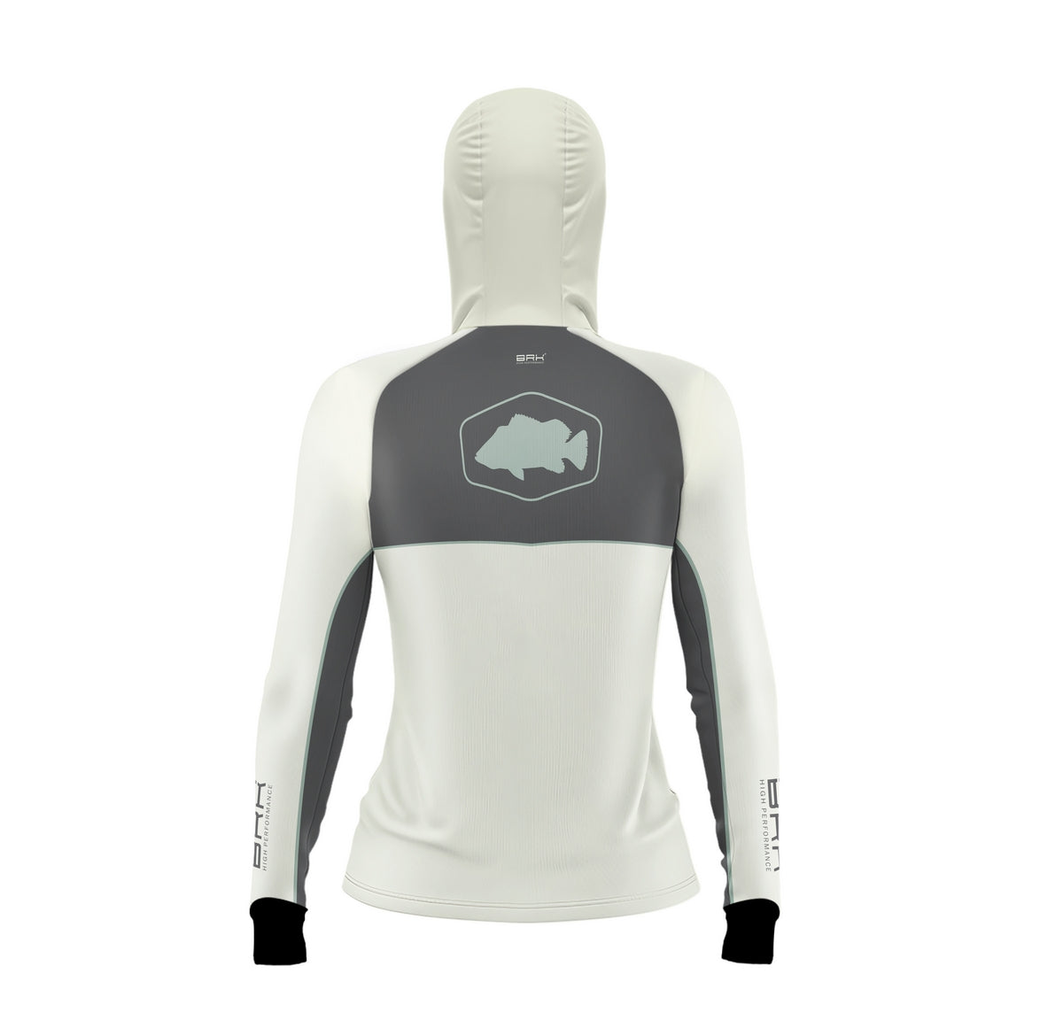 Camisa de Pesca Feminina Brk com Capuz Hybrid Cinza Bege com Proteção Solar UV50+ Brk Fishing