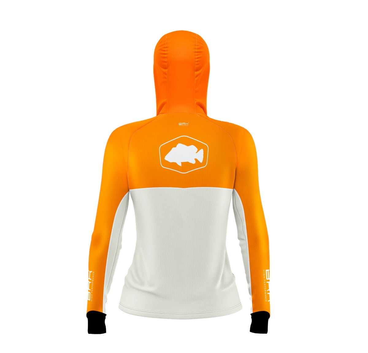 Camisa de Pesca Feminina Brk com Capuz Hybrid Laranja com Proteção Solar UV50+ Envio Imediato Brk Fishing