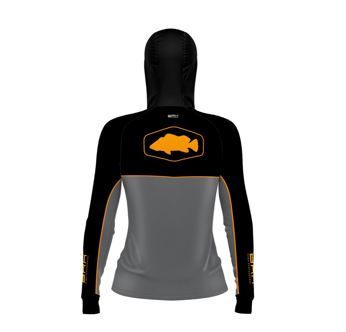 Camisa de Pesca Feminina Brk com Capuz Hybrid Real Preto Black Fishing com Proteção Solar UV50+ Brk Fishing