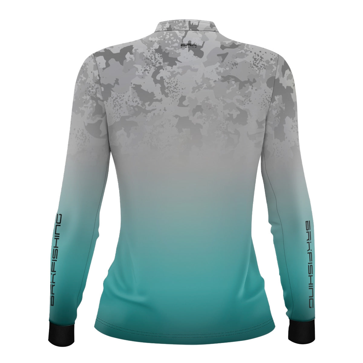 Camisa de Pesca Brk Feminina Azul e Branco com Proteção UV50+ - Brk Fishing