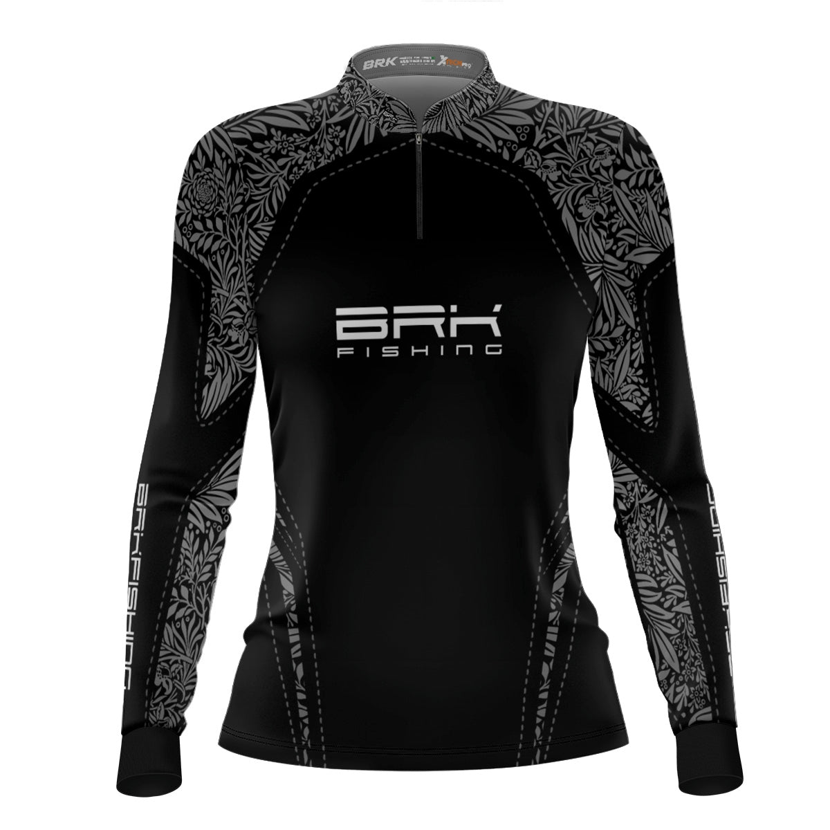 Camisa de Pesca Feminina Brk Preta e Cinza Florida com UV50+ - Brk Fishing