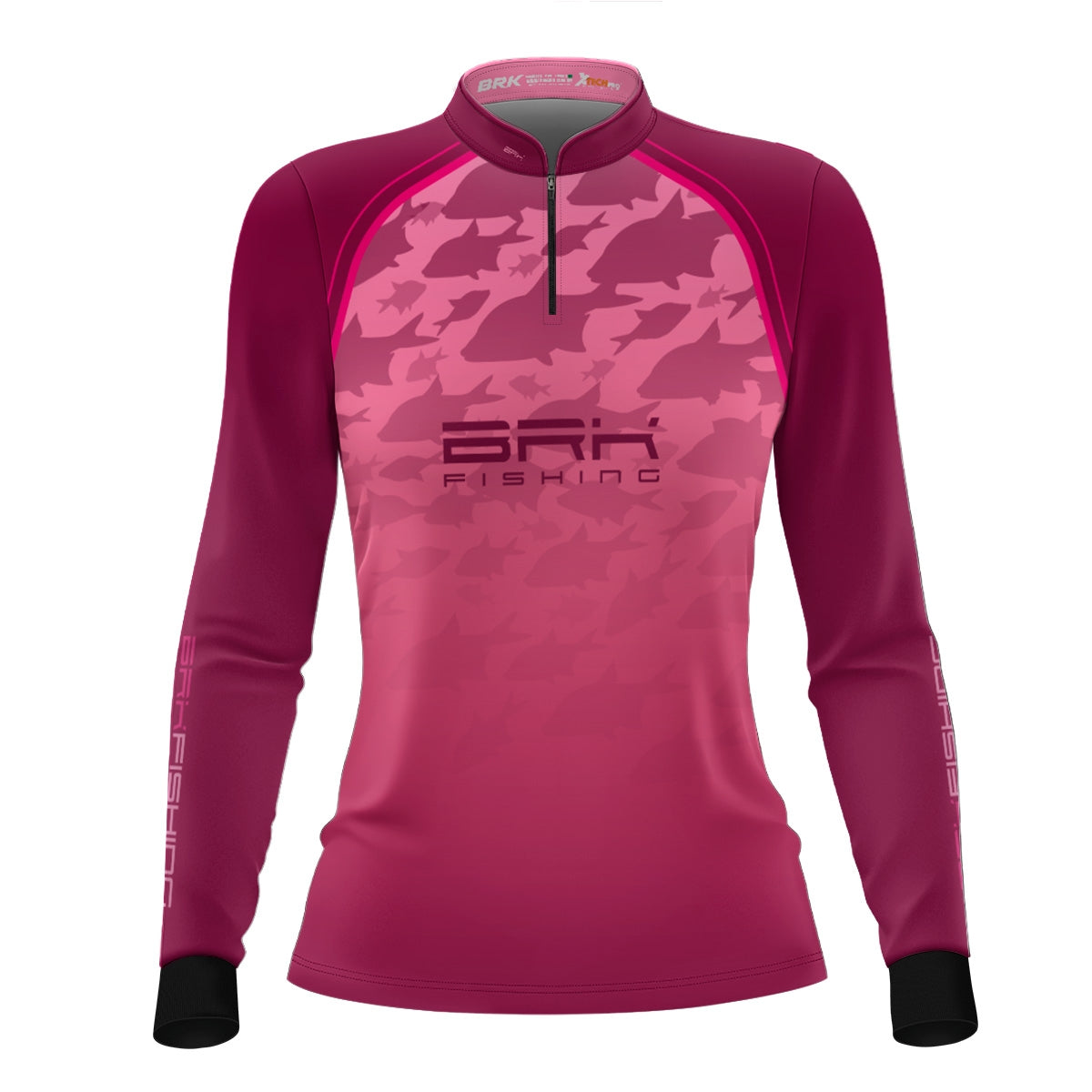 Camisa de Pesca Feminina Brk Cardume Rosa com Proteção UV50+ - Brk Fishing