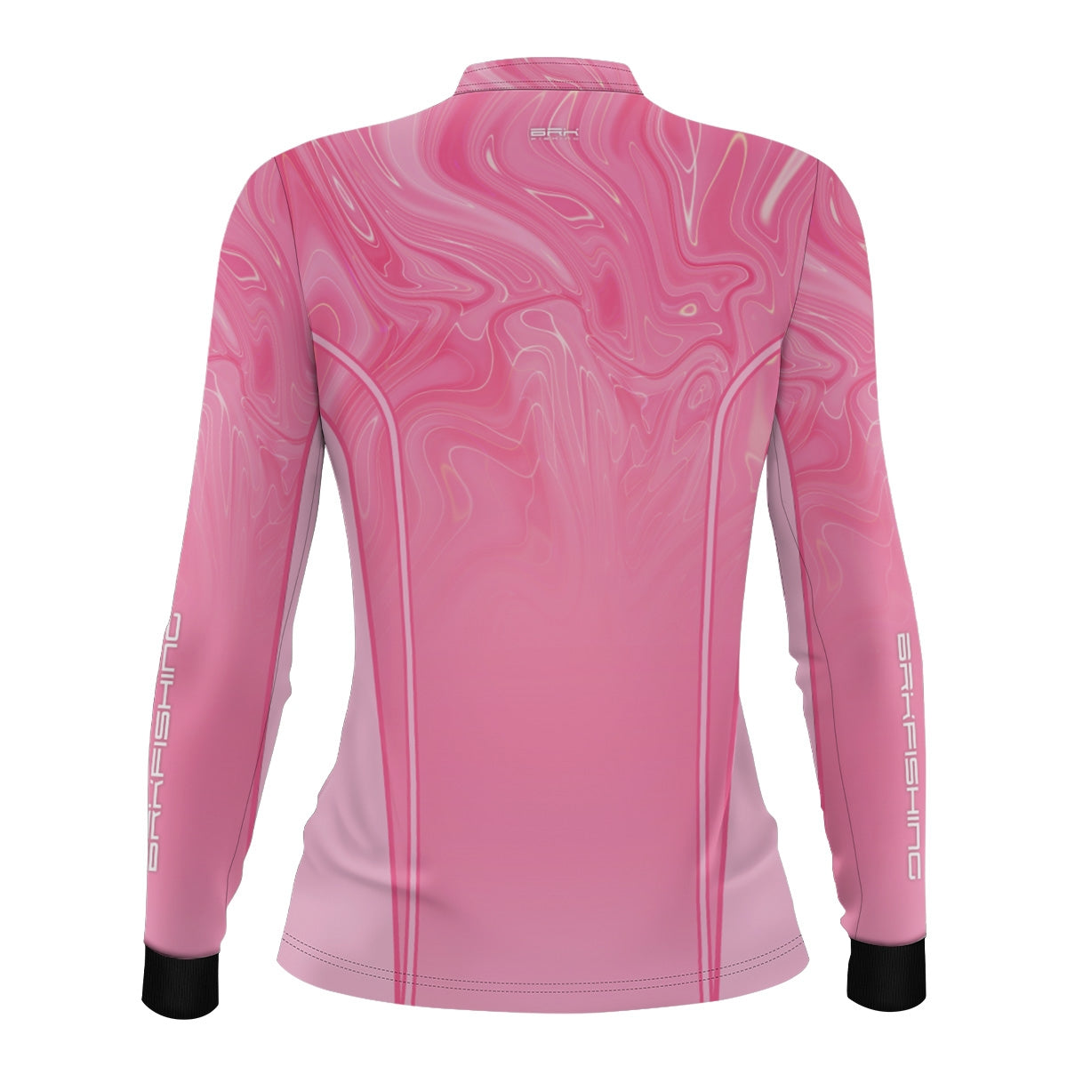 Camisa de Pesca Feminina Brk Básica Floral Azul Claro com Proteção UV50+ - Brk Fishing