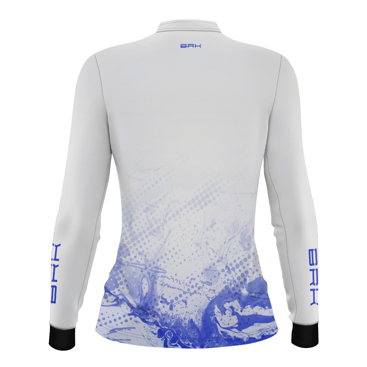 Camisa Agro Feminina Brk Azul e Branca com Proteção Solar UV50+ - Brk Fishing