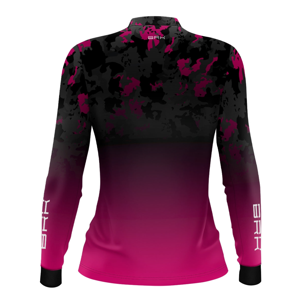 Camisa Agro Feminina Brk Preta e Rosa com Proteção Solar UV50+ - Brk Fishing