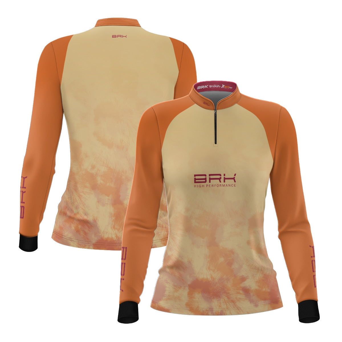 Camisa Agro Feminina Brk Tie Dye Laranja com Proteção Solar UV50+ - Brk Fishing