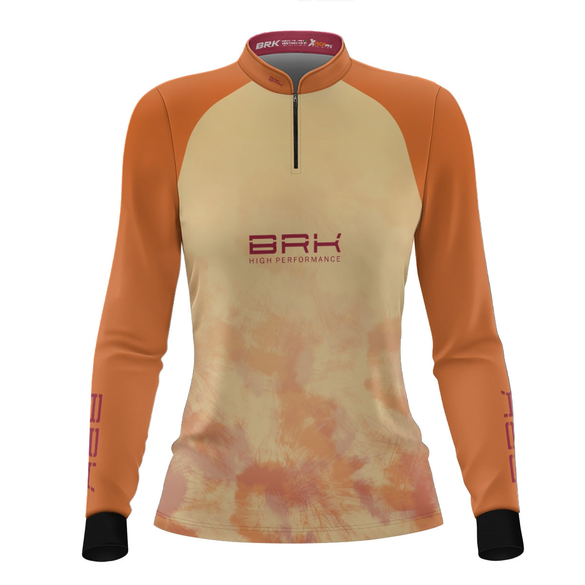 Camisa Agro Feminina Brk Tie Dye Laranja com Proteção Solar UV50+ - Brk Fishing