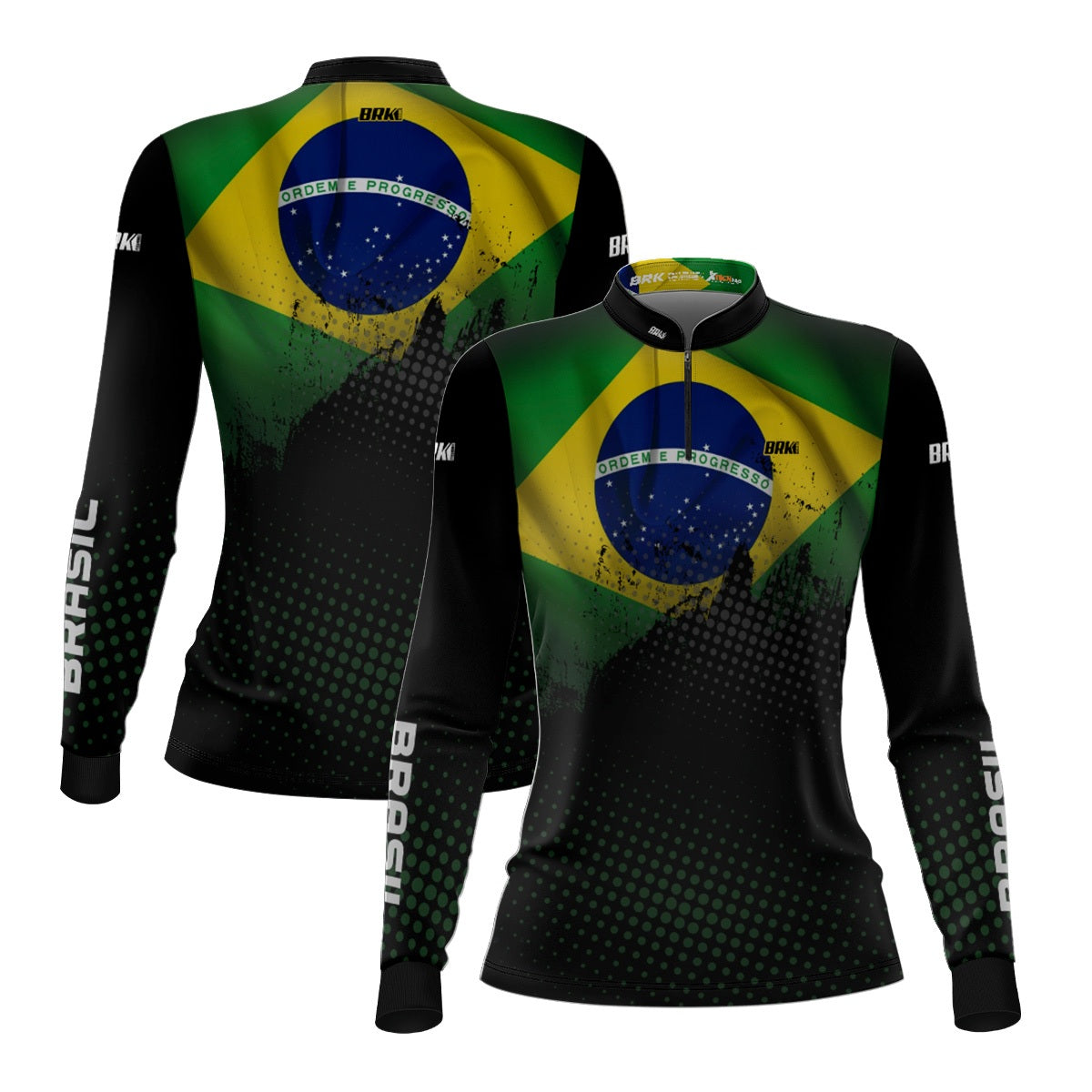 Camisa De Pesca Feminina Brk Bandeira do Brasil com Proteção Solar UV50+ - Brk Fishing