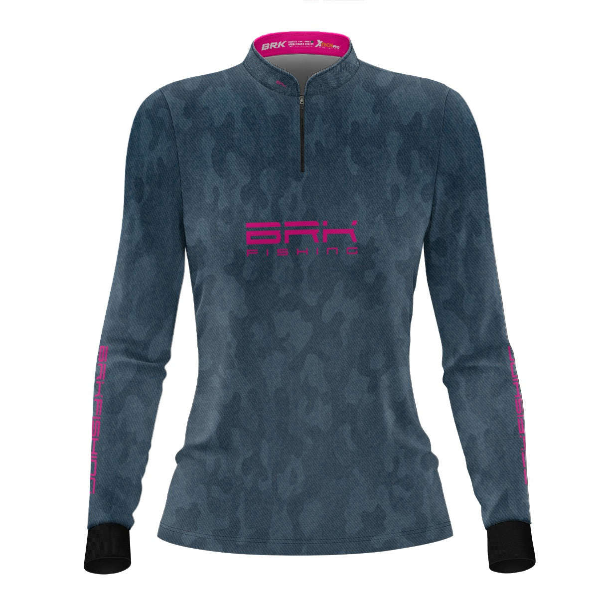 Camisa Feminina  Brk Camuflada Azul Jeans com UV50+ - Brk Fishing