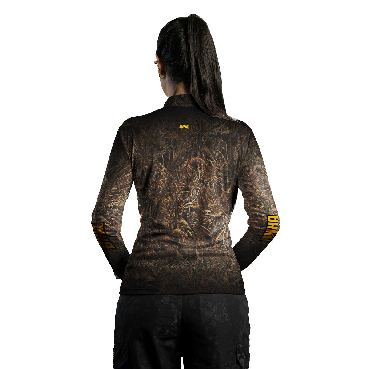 Camisa Feminina de Caça e Pesca  Brk Real Tree Camuflada com Proteção Solar UV50+ - Brk Fishing