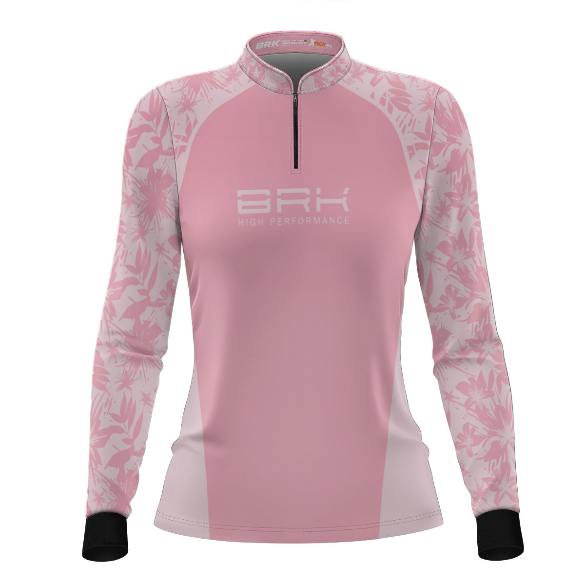 Camisa Agro Feminina Brk Básica Floral Rosa com Proteção Solar UV50+ - Brk Fishing